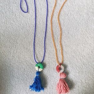 Wooden Washer Tassel Necklace